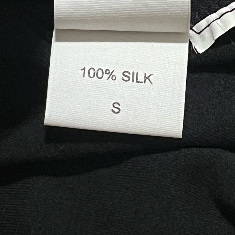 Vintage Eileen Fisher 100% Silk asymmetrical hem dress black Small - Picture 7 of 8